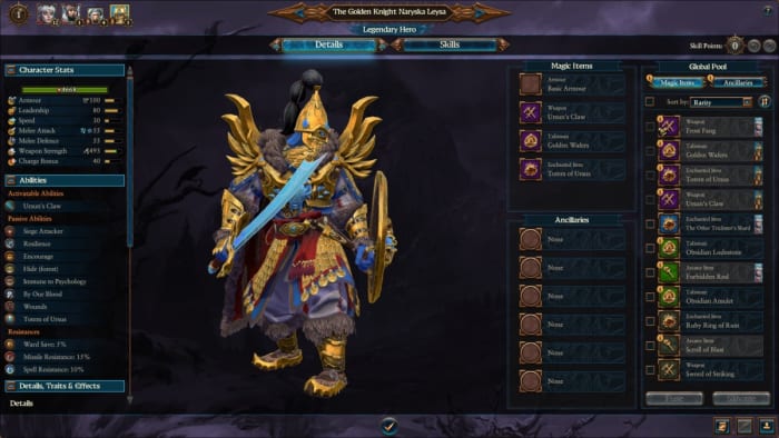 Total War: Warhammer 3 screenhot of The Golden Knight, Naryska Leysa.